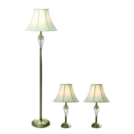 Star Brite Antique Brass 3 Piece Lamp Set ST34954